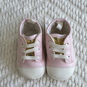 First Impressions Pink and White Baby Shoes